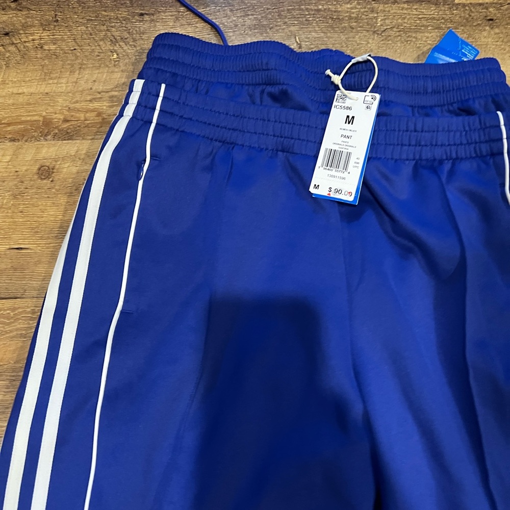 adidas Originals Blue Three-Stripe Track Pants - Picture 5 of 6